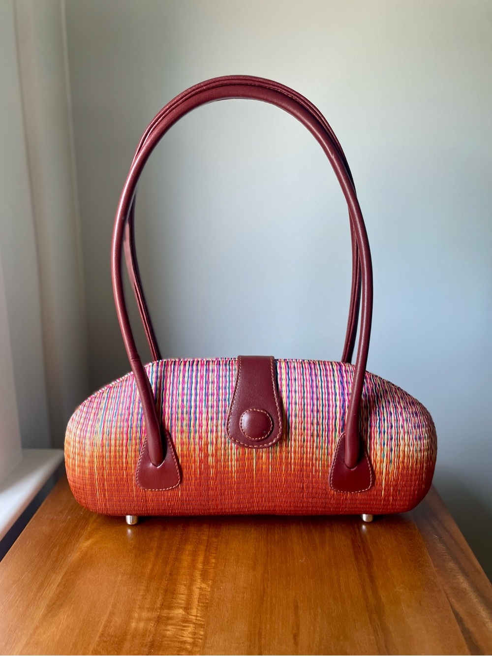 Le SAC for Kultura Hard Shell Handbag - Original Handmade RATTAN in Starburst